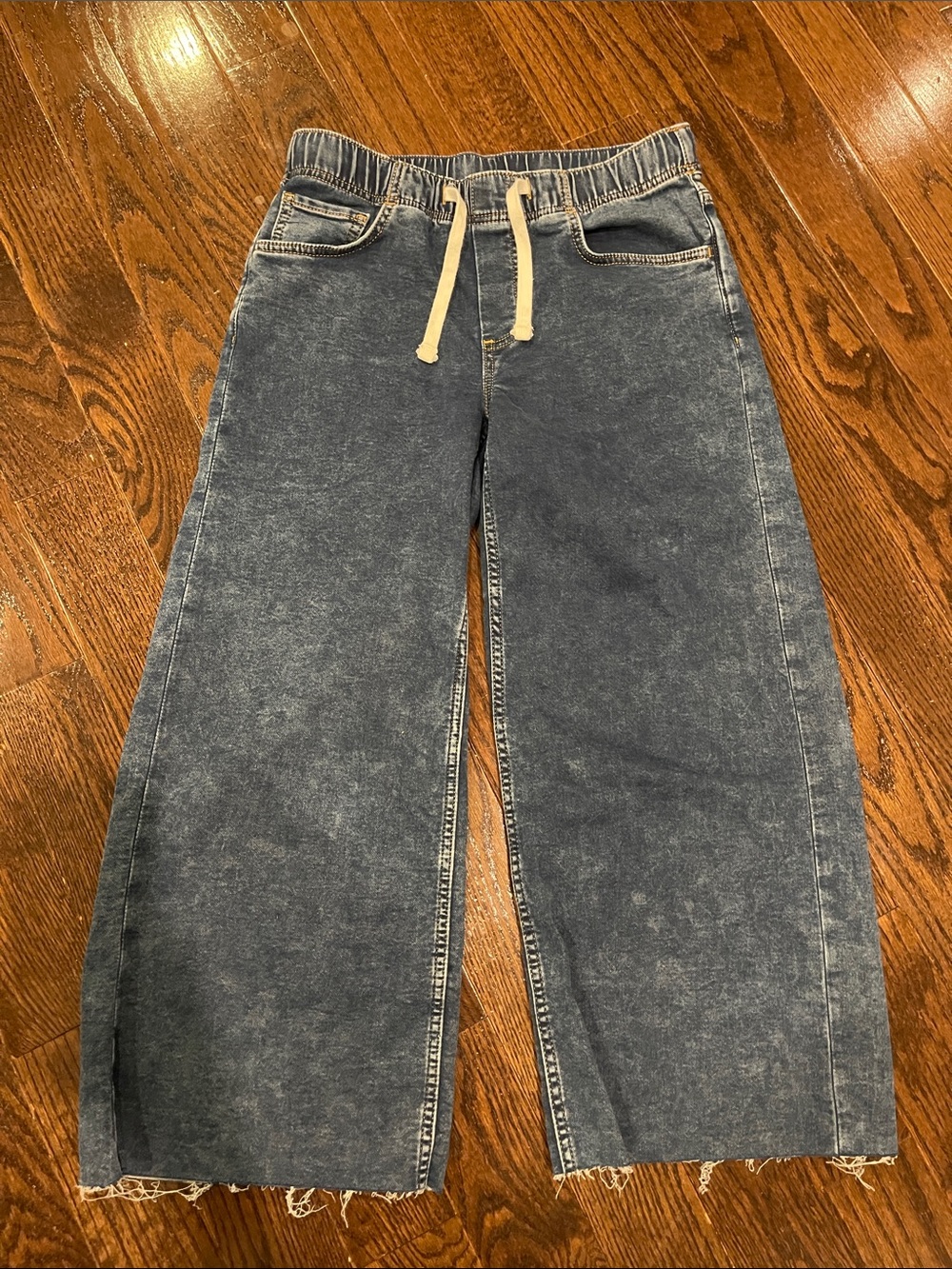Gap Dark Indigo Mid-rise knit denim baggy jeans 
Size XS petite